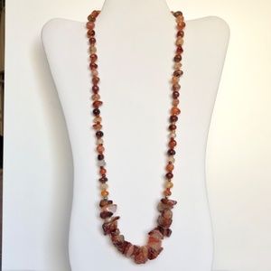 Polished Stone and Bead Necklace